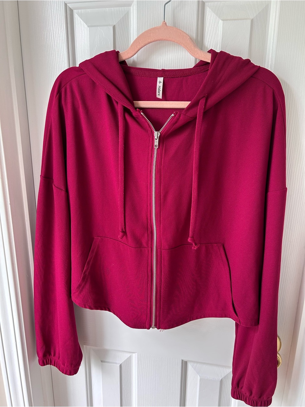 HALARA Magenta Zip-Up Hooded Jacket